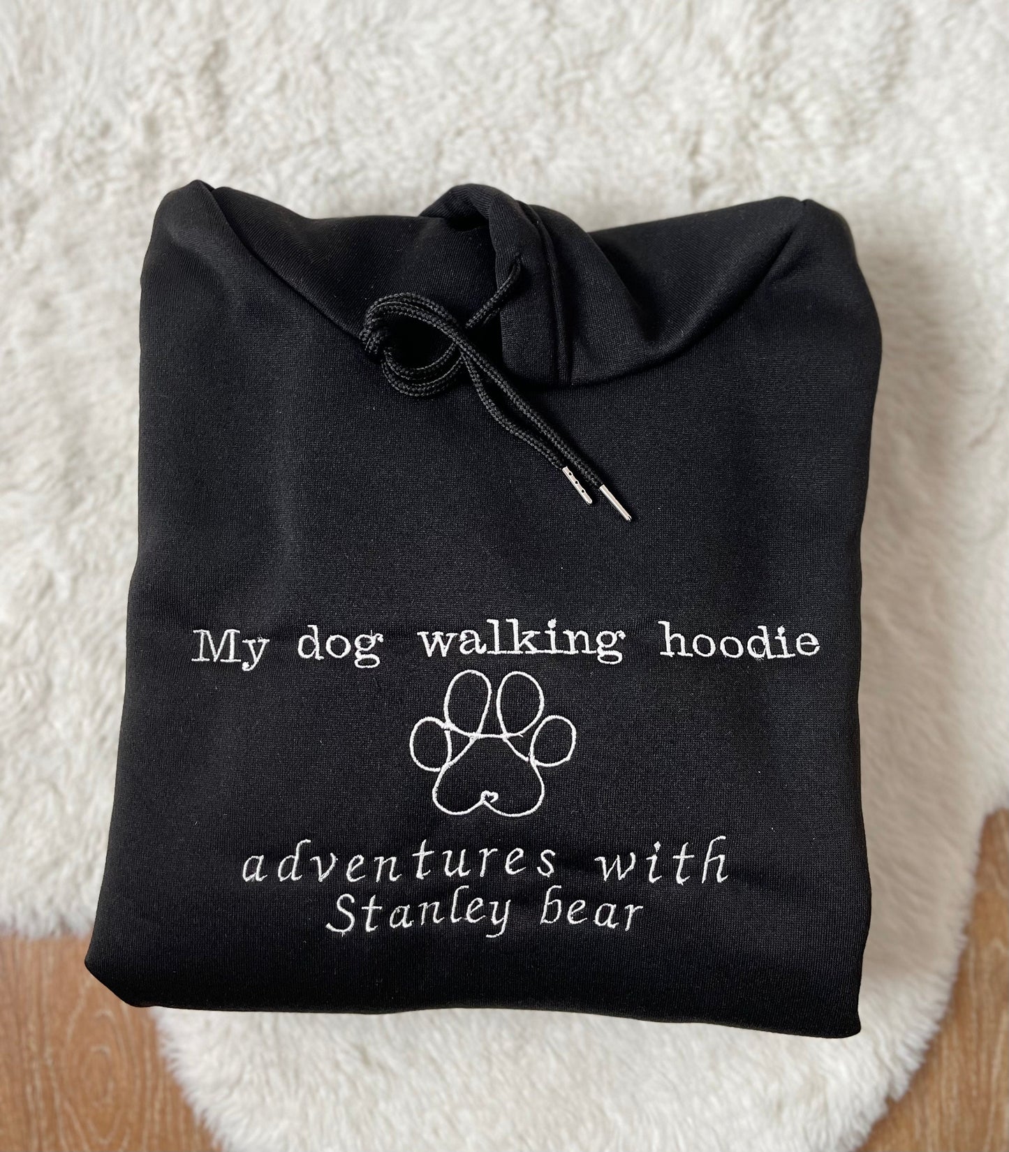 Embroidered Walking Dog Hoodie - Personalized Pet Lover Sweatshirt