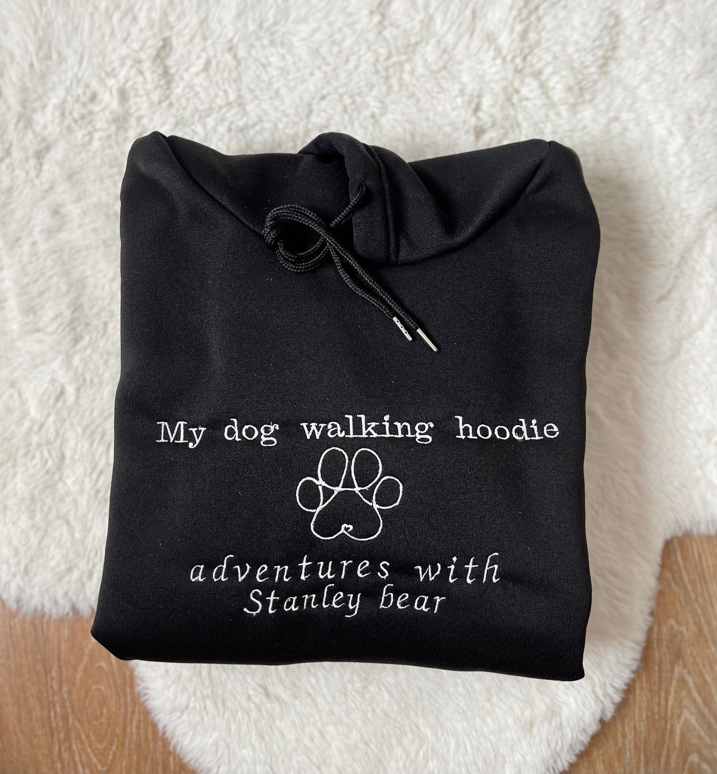 Embroidered Walking Dog Hoodie - Personalized Pet Lover Sweatshirt