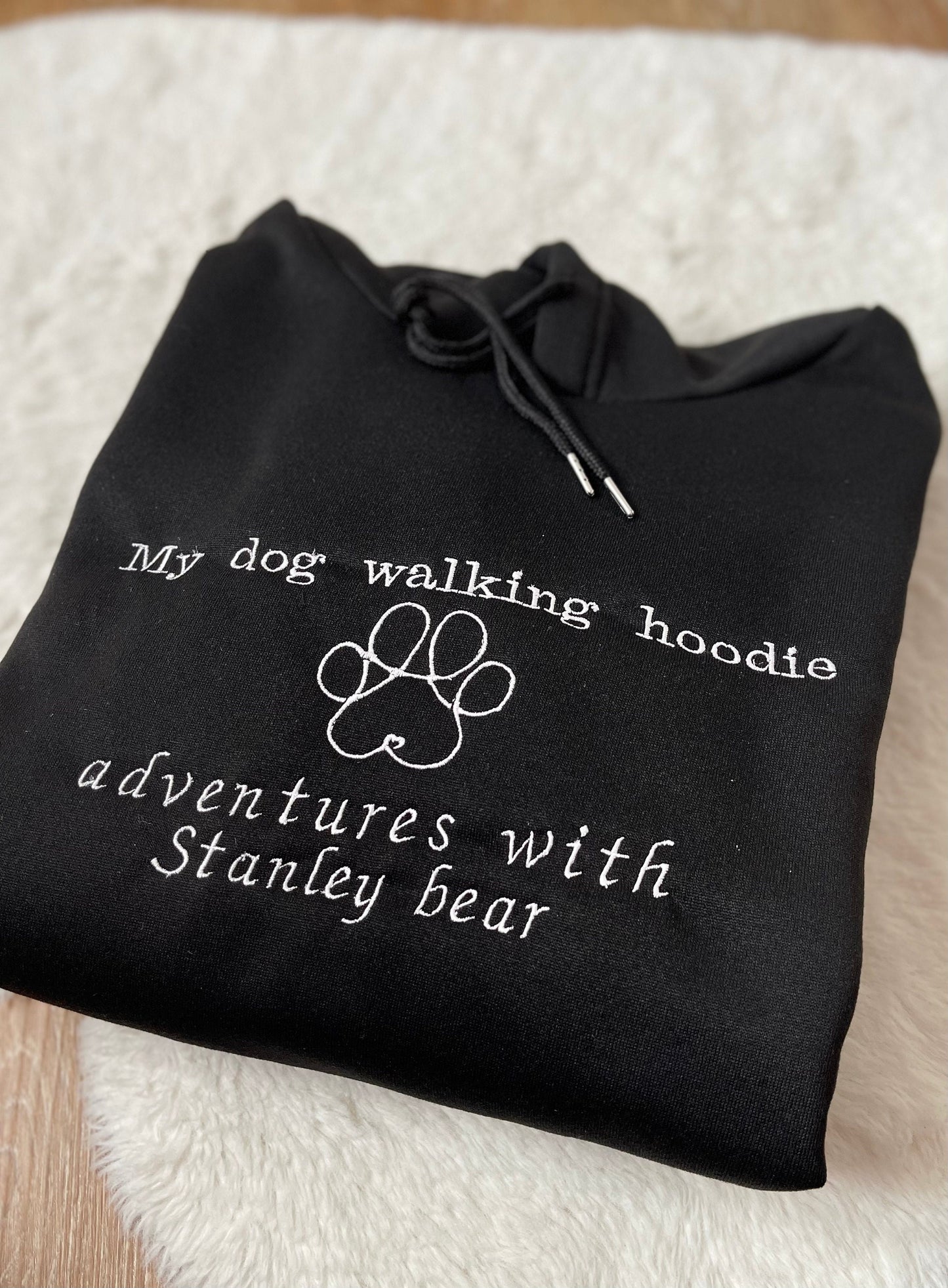 Embroidered Walking Dog Hoodie - Personalized Pet Lover Sweatshirt