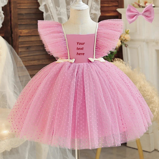 Personalised Baby Girl 1st Birthday Dress β Name Embroidered Cake Smash Outfit | The Bunny Hat