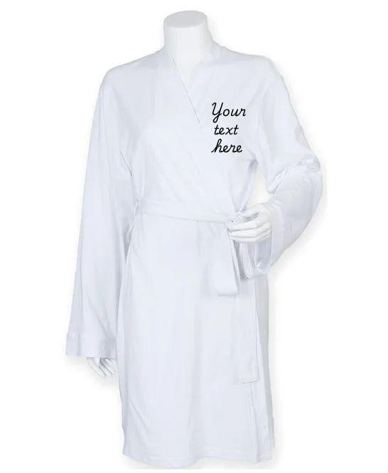 Personalized Bride Robe – Custom Name Cotton Kimono Robe – Wedding Gift Robe for Bridesmaids – Embroidered Women's Dressing Gown