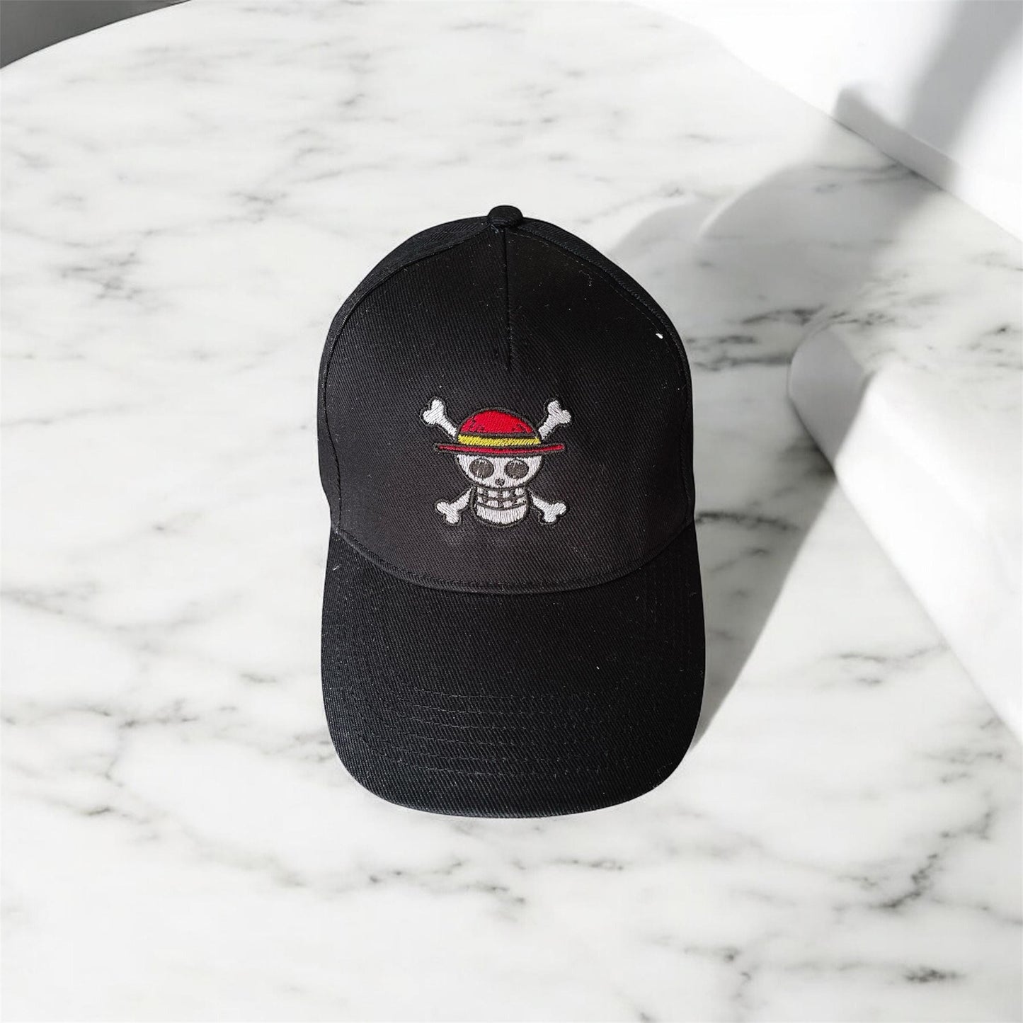 One Piece Jolly Roger Embroidered Hat – Customisable Summer Cap for Anime Lovers
