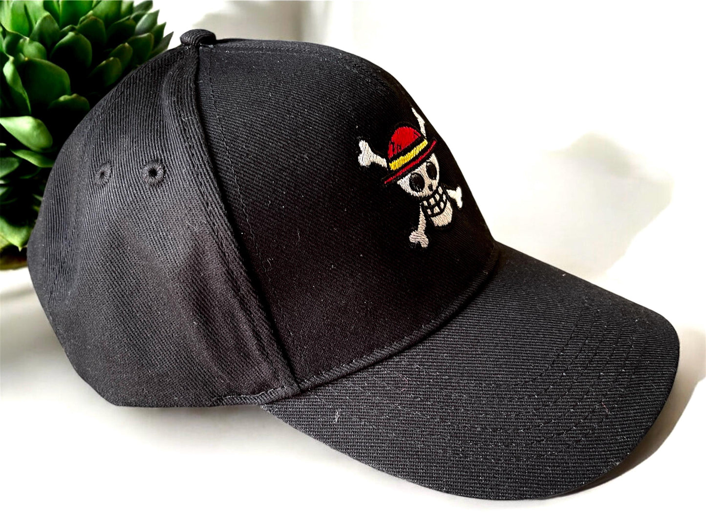 One Piece Jolly Roger Embroidered Hat – Customisable Summer Cap for Anime Lovers