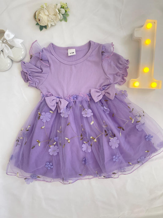 Floral Embroidered Name Dress β Baby Girl 1st Birthday Outfit | The Bunny Hat