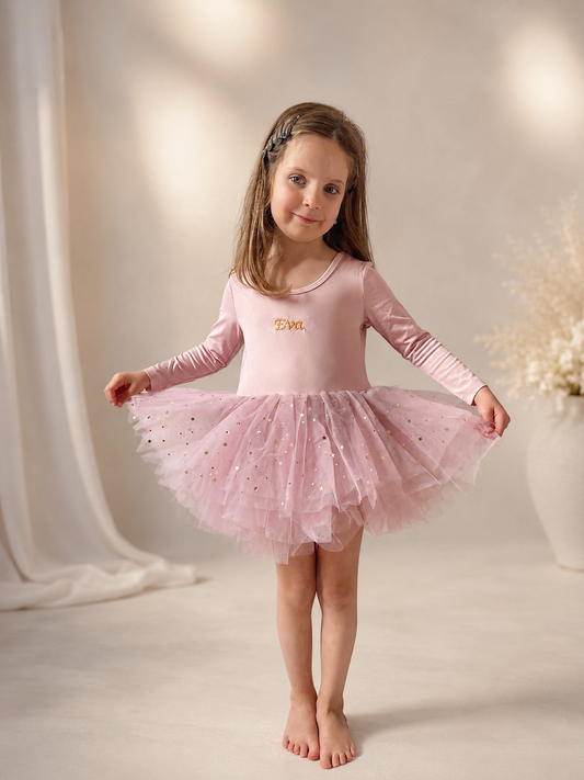 Personalised Girls Tutu Dress, Custom Embroidered Birthday Party Outfit, Toddler Ballet Dress and Hair Bow Set, Flower Girl Gift