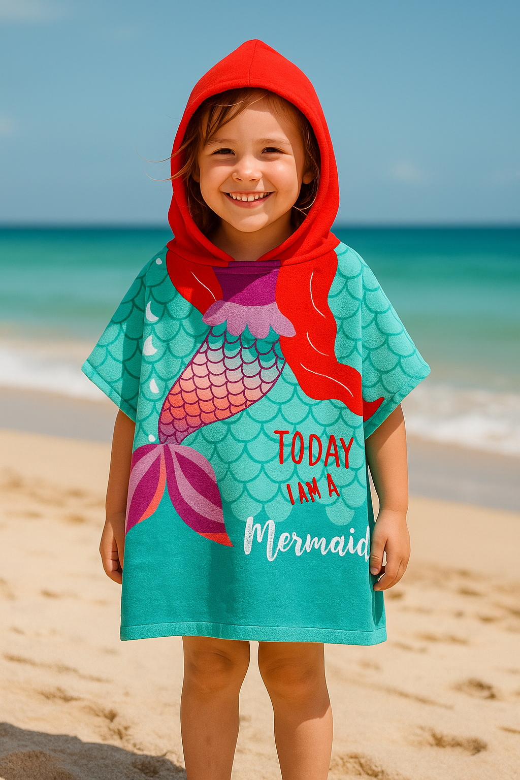 Kids Hooded Poncho Towel – Quick-Dry Microfibre Wrap for Beach & Pool | The Bunny Hat