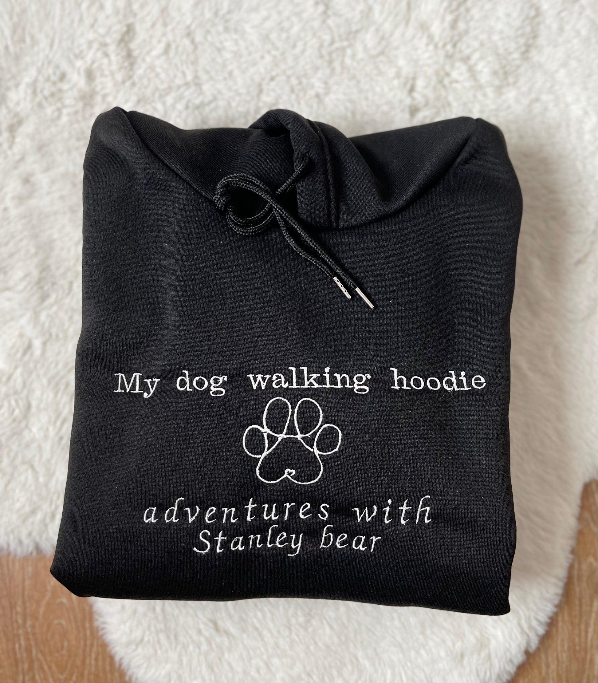 Embroidered Walking Dog Hoodie - Personalized Pet Lover Sweatshirt