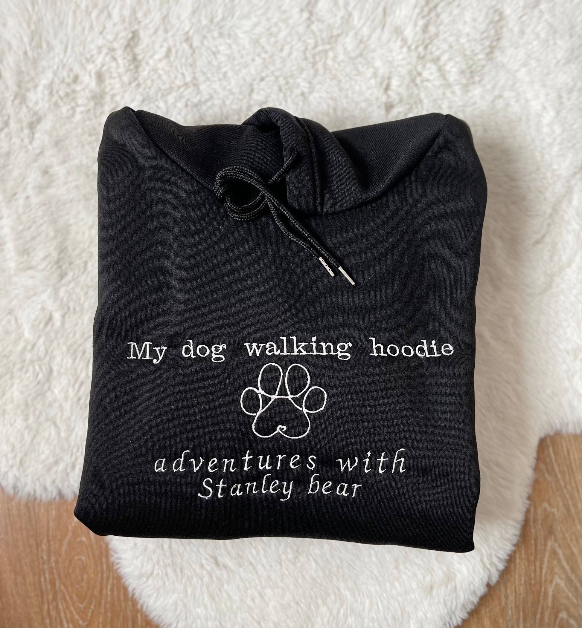 Embroidered Walking Dog Hoodie - Personalized Pet Lover Sweatshirt